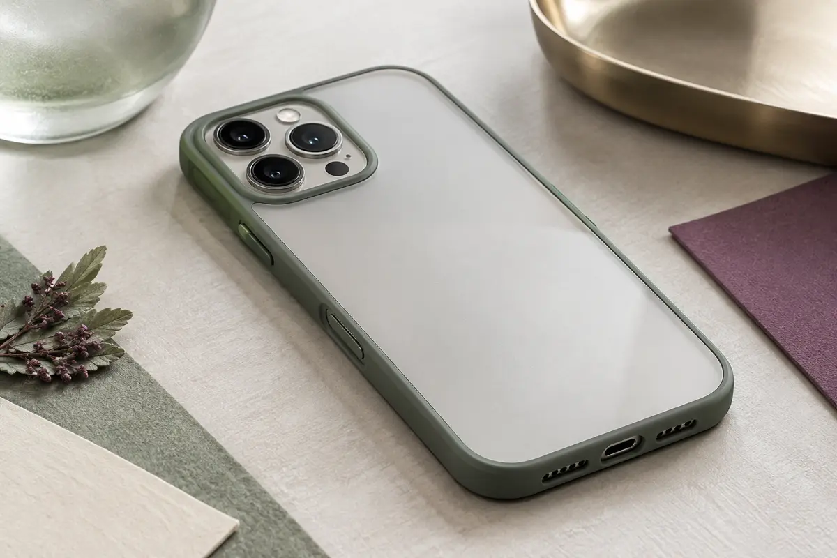 Smartphone vu de dos avec un bumper qui protège le cadre tout en laissant l’arrière apparent