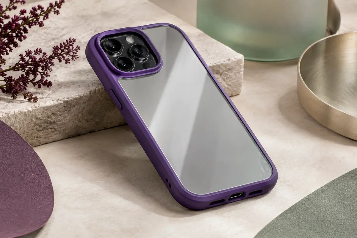 Coque intégrale violette et transparente pour Samsung Galaxy, avec protecteur d’écran intégré et rebords caméra surélevés